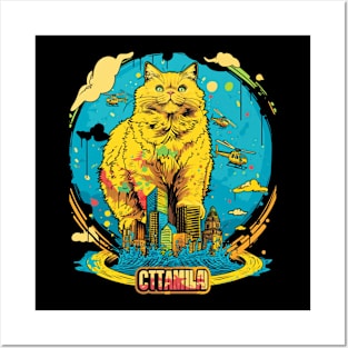 Catzilla Cat Strikes Fear Posters and Art